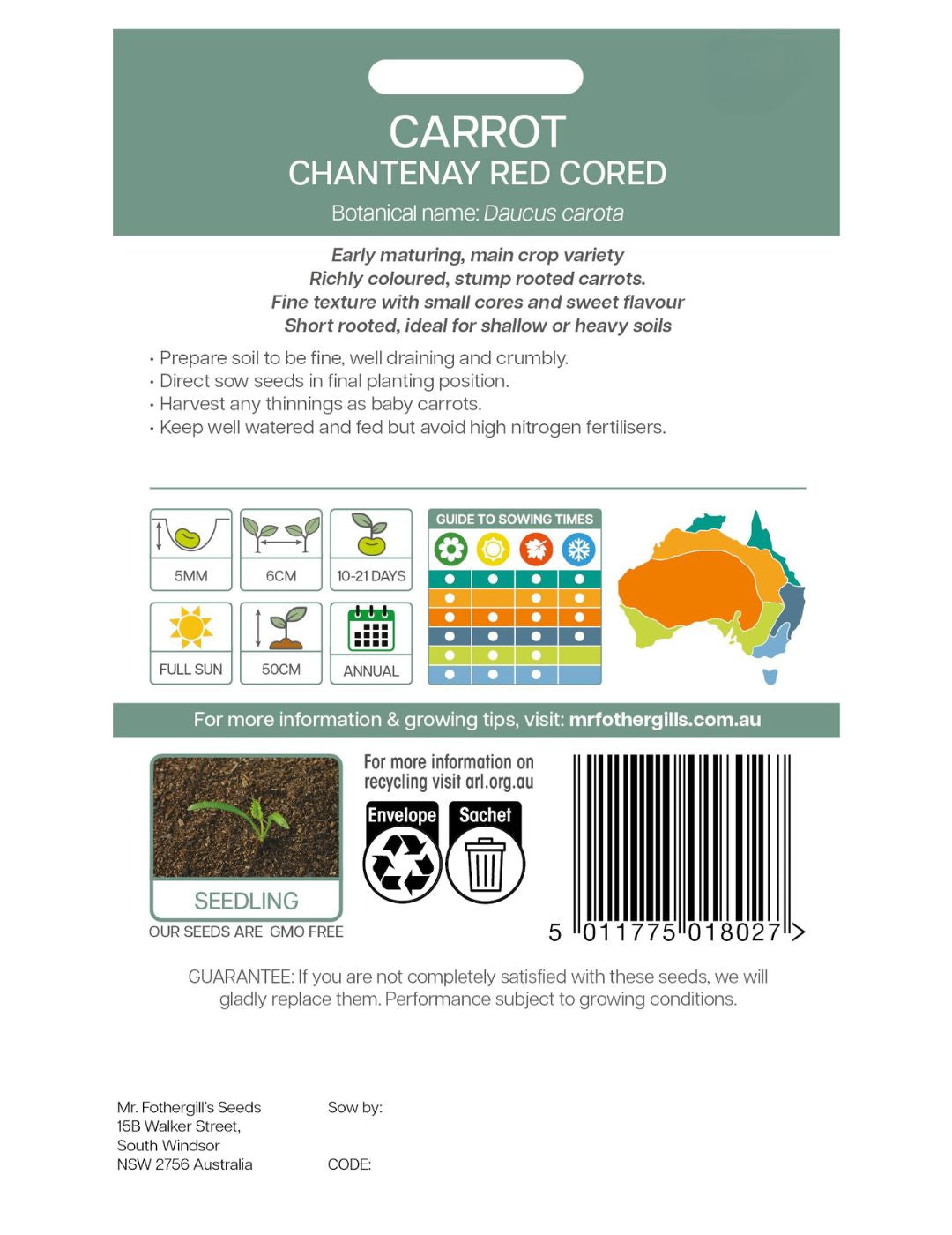 Chantenay Red Core Carrot Seeds