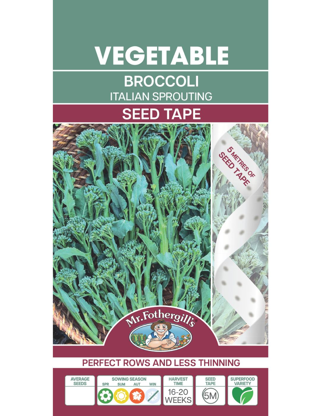 Broccoli Italian Sprouting Seed Tape