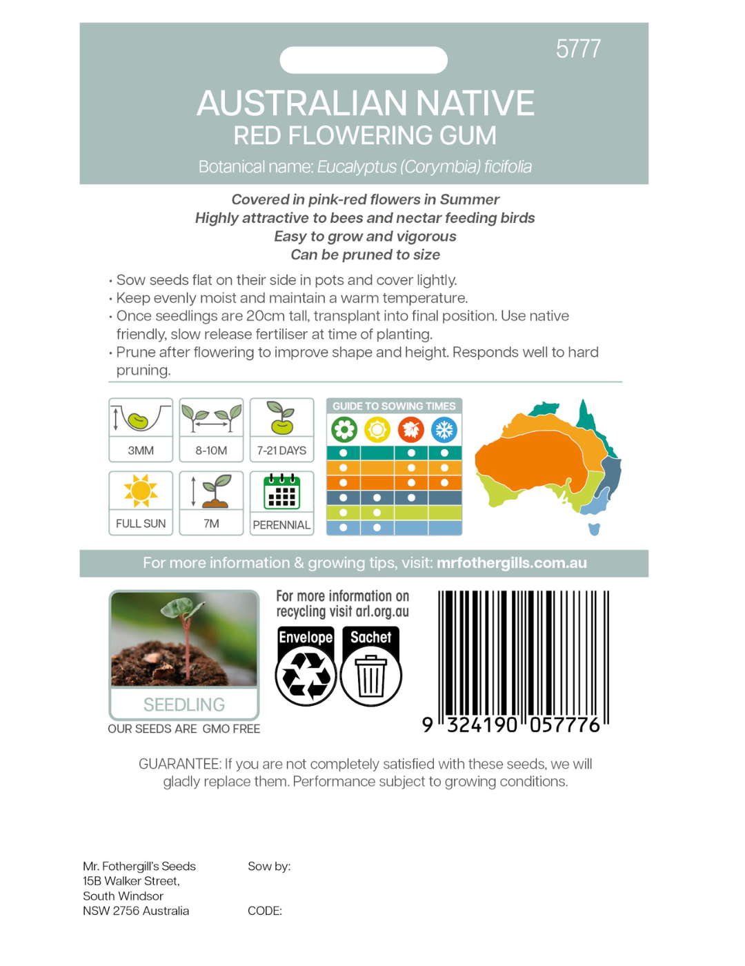 Red Flowering Gum WILDFLOWER - NOT AVAILABLE TO WA/TAS/SA