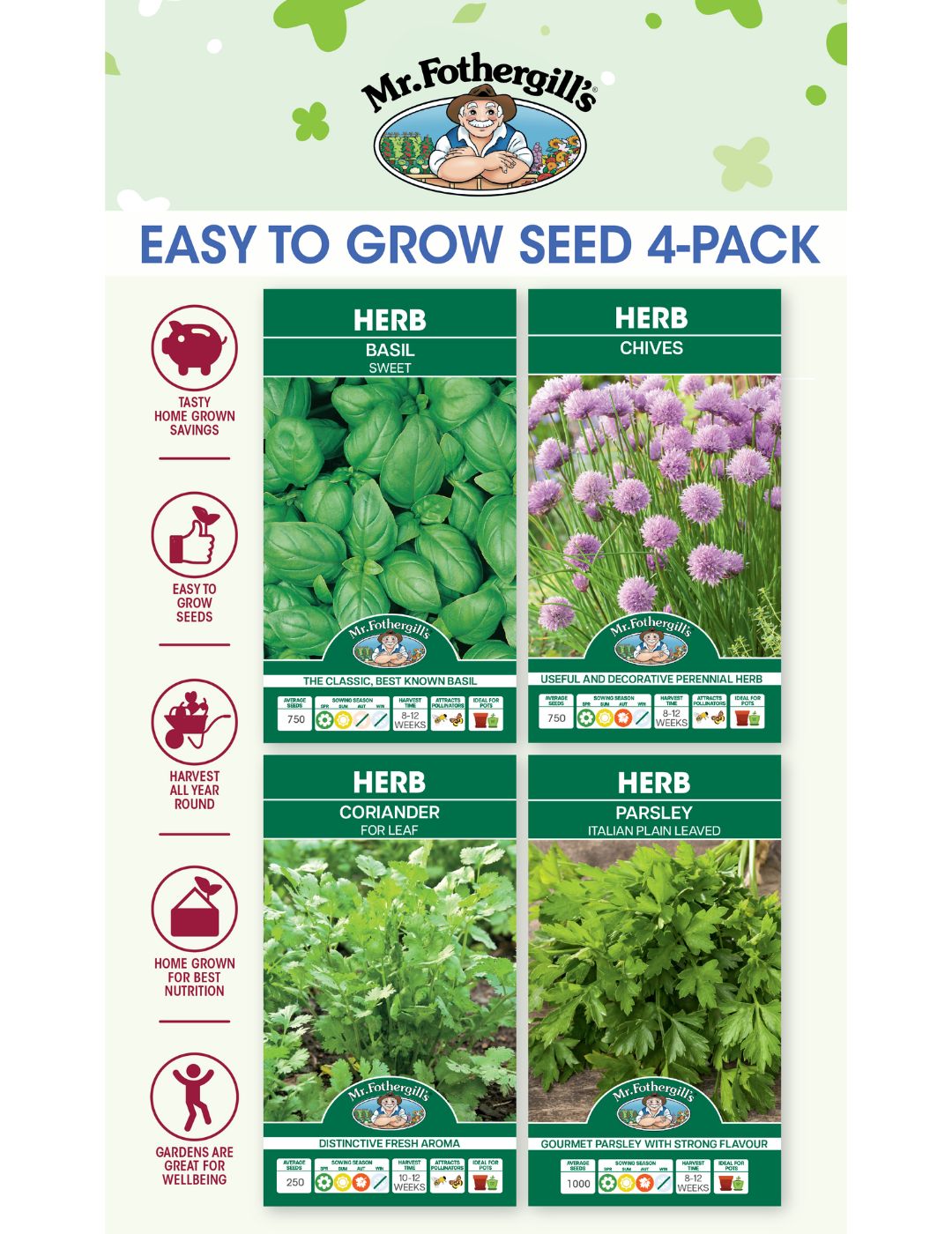 Mr Fothergill's 4 Seed Pack Multipack - Herb