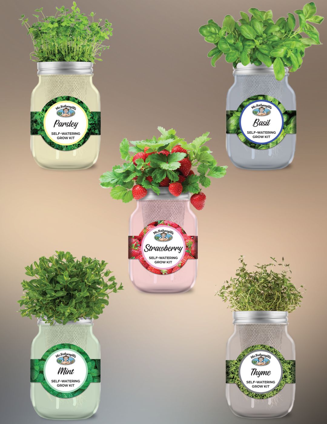 Self Watering Mason Jar Grow Kit (Full Set)