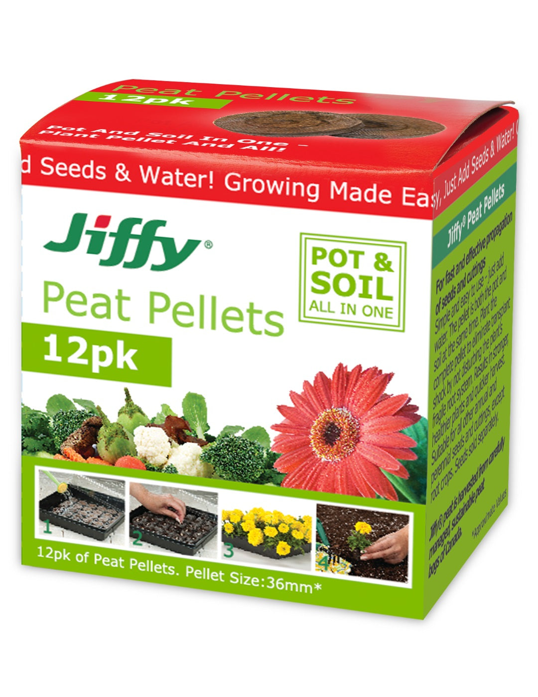 Jiffy 36mm Peat Pellets (box of 12)