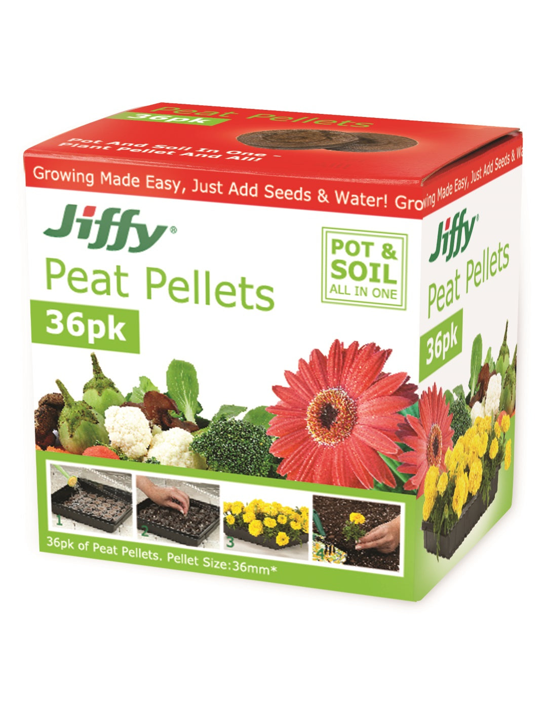 Jiffy 36mm Peat Pellets (Box of 36)